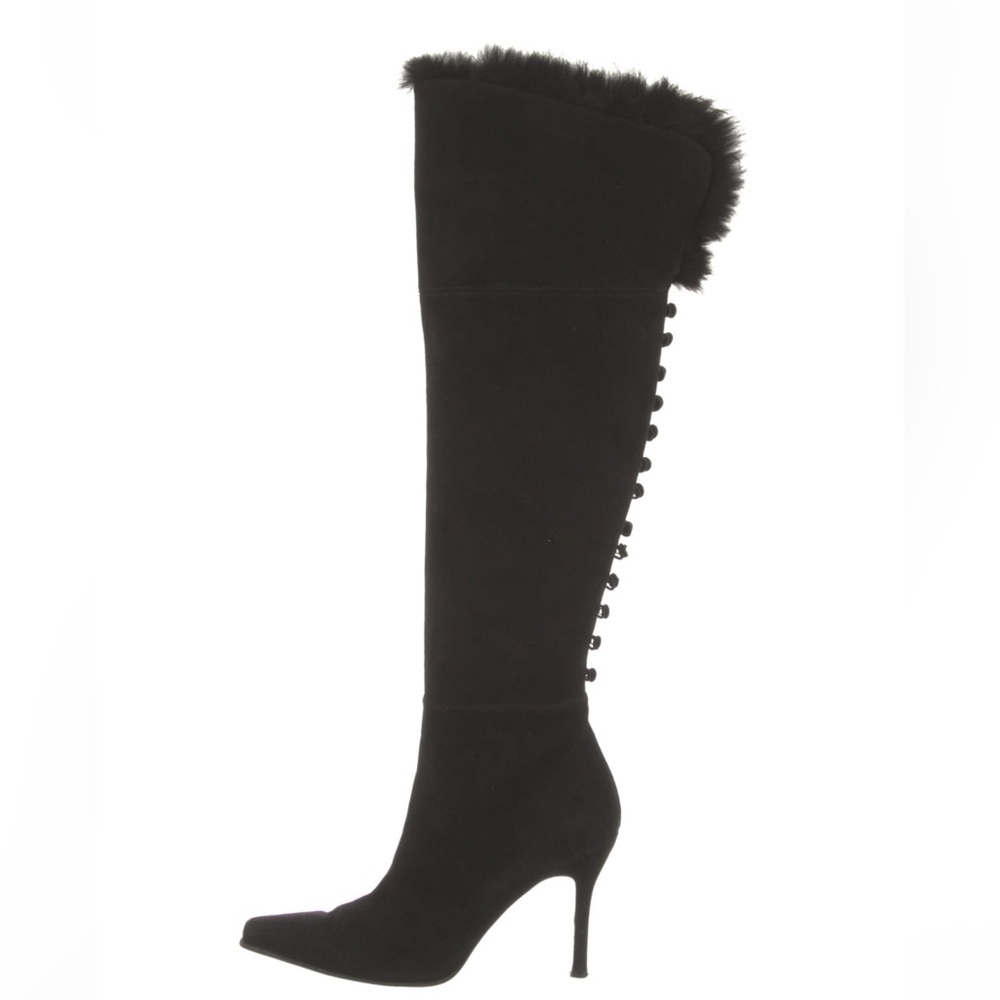 Stuart Weitzman suede fur over knee boots